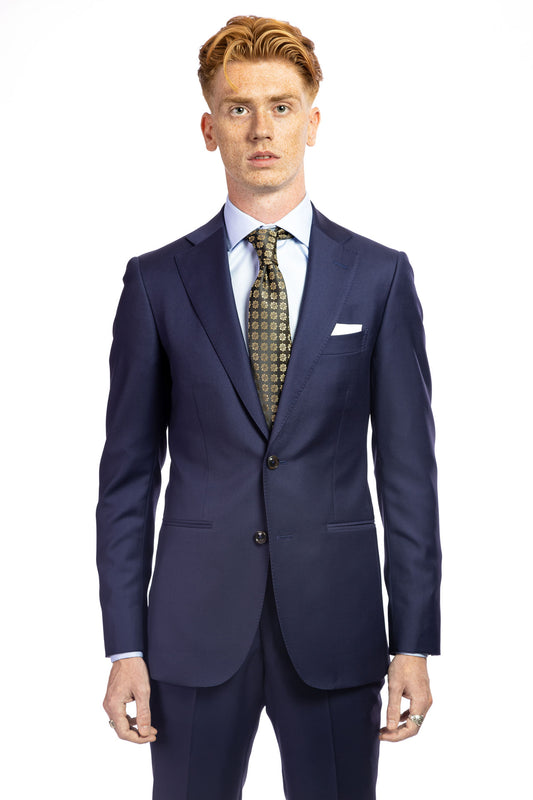 Dark blue Super 130's virgin wool Edison suit
