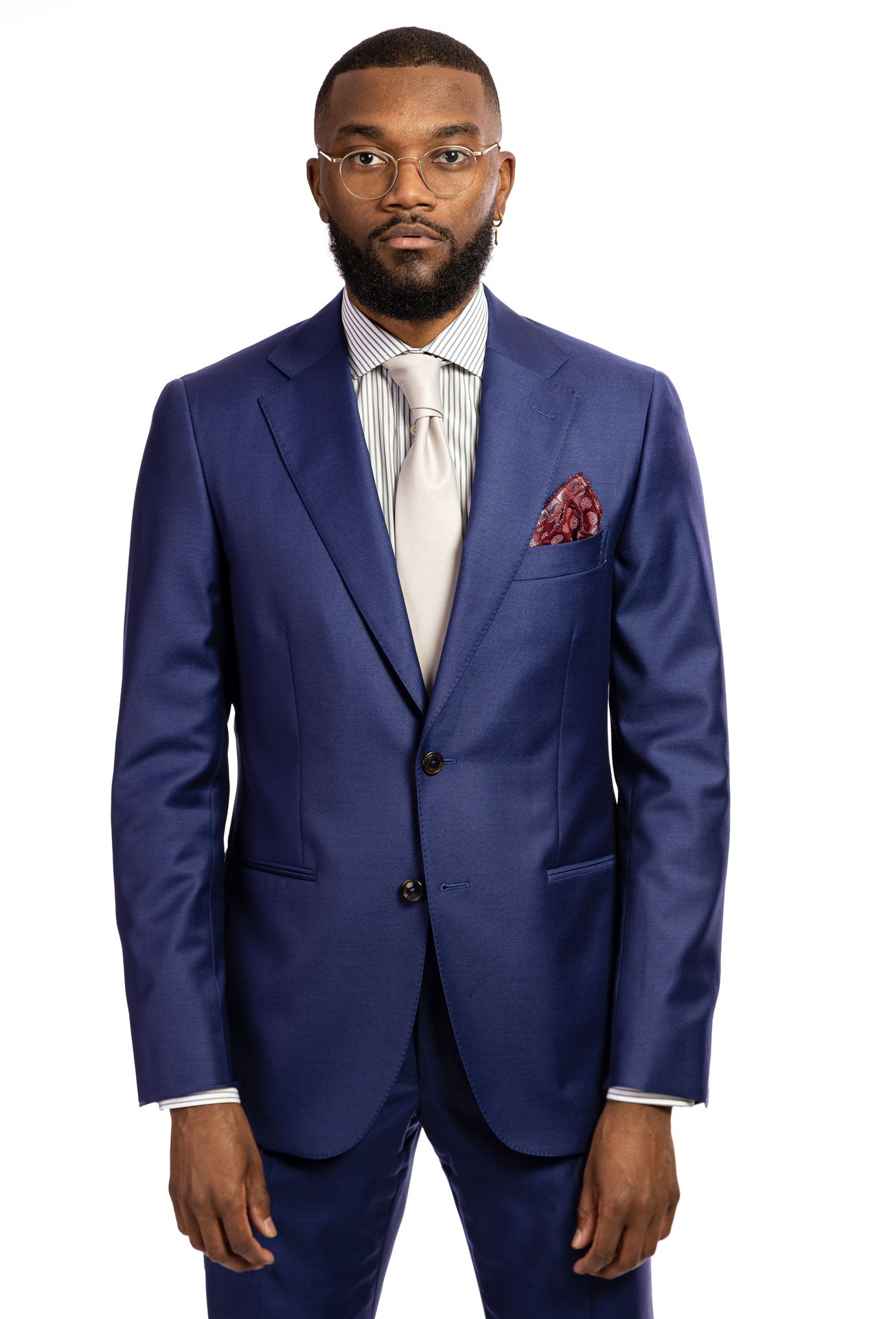 Mid blue Super 130's virgin wool Edison suit