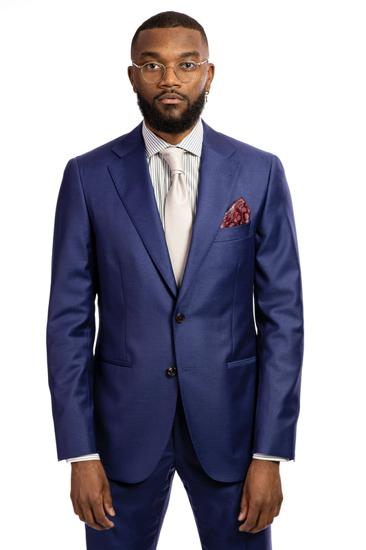 Mid blue Super 130's virgin wool Edison suit