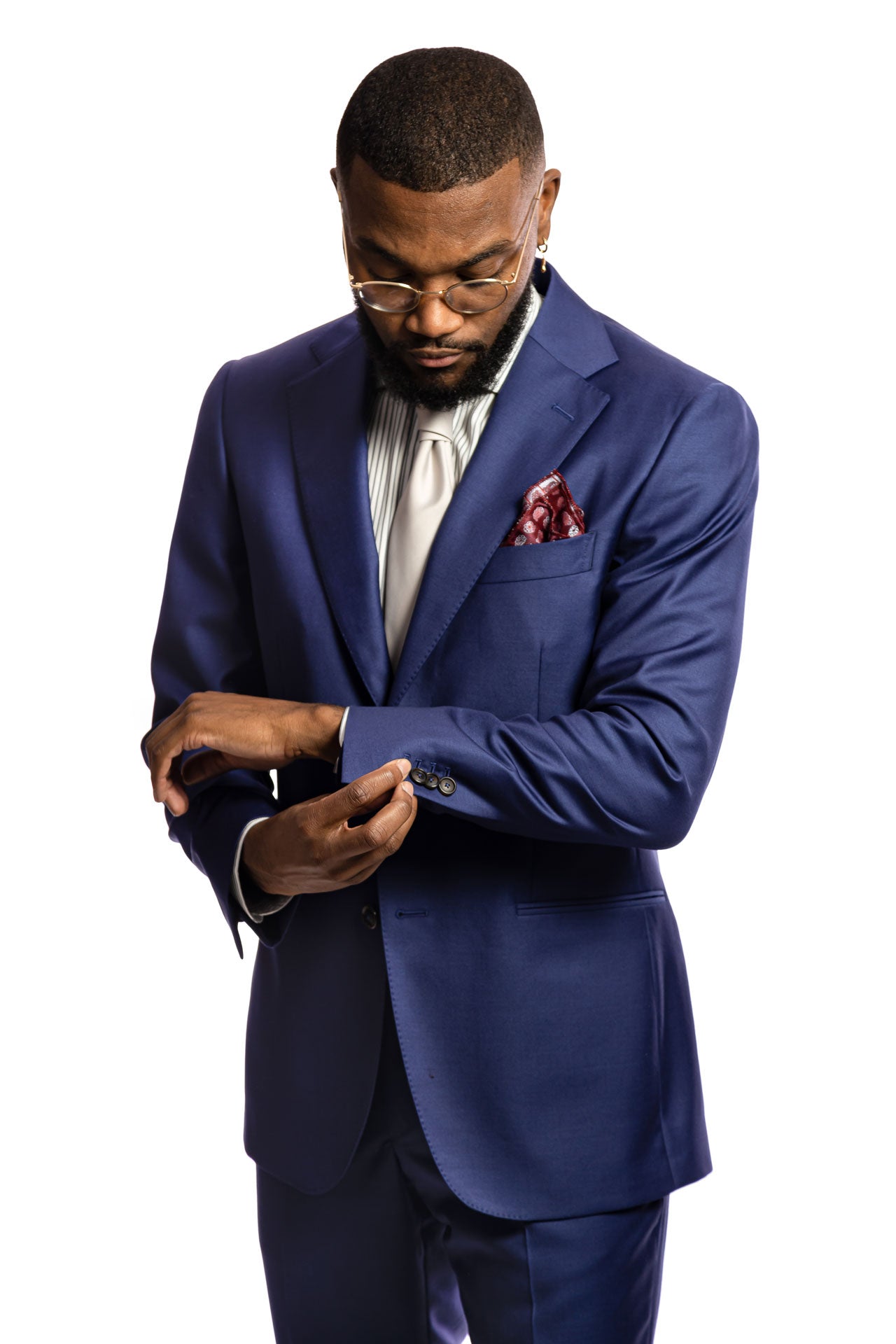 Mid blue Super 130's virgin wool Edison suit