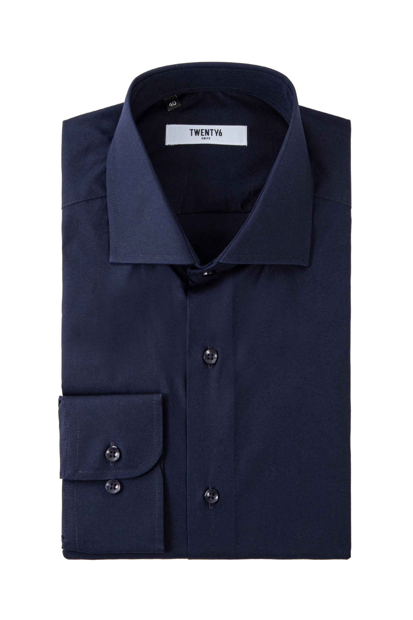 Dark blue stretch slim fit shirt
