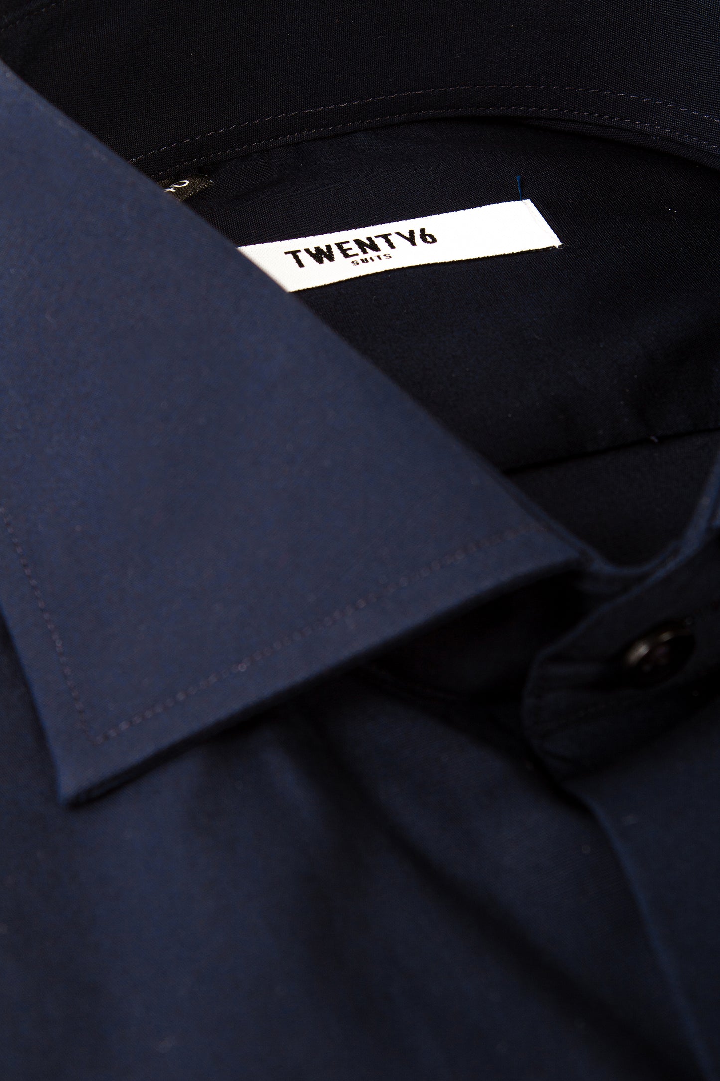 Dark blue stretch slim fit shirt
