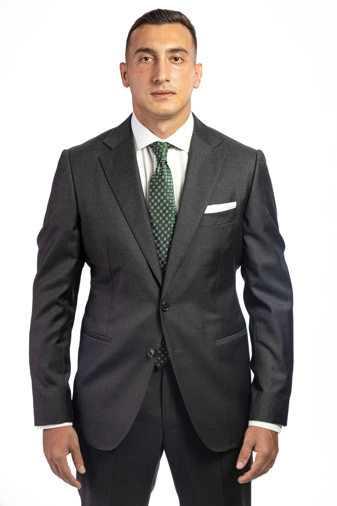 Dark grey Super 130's virgin wool Edison suit