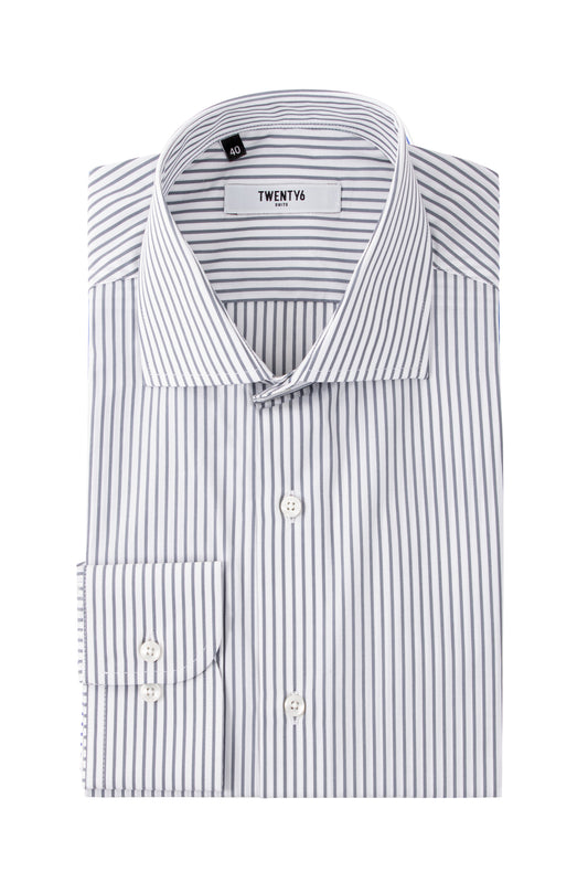 Light grey striped slim fit shirt