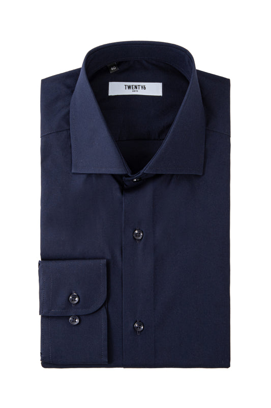 Dark blue stretch slim fit shirt